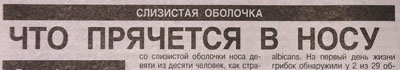 В носу