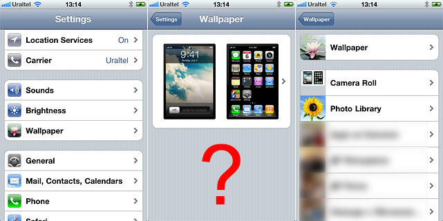 Выбор обоев в Айфоне