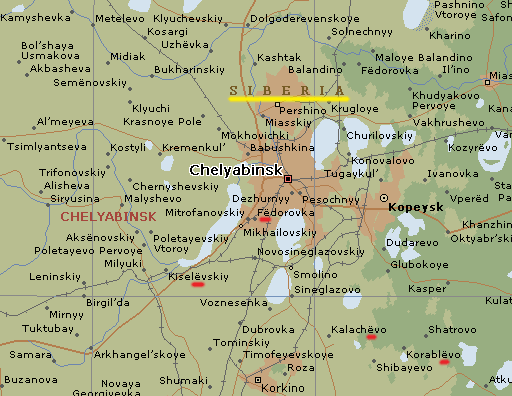 Микрософтовская карта Челябинской области