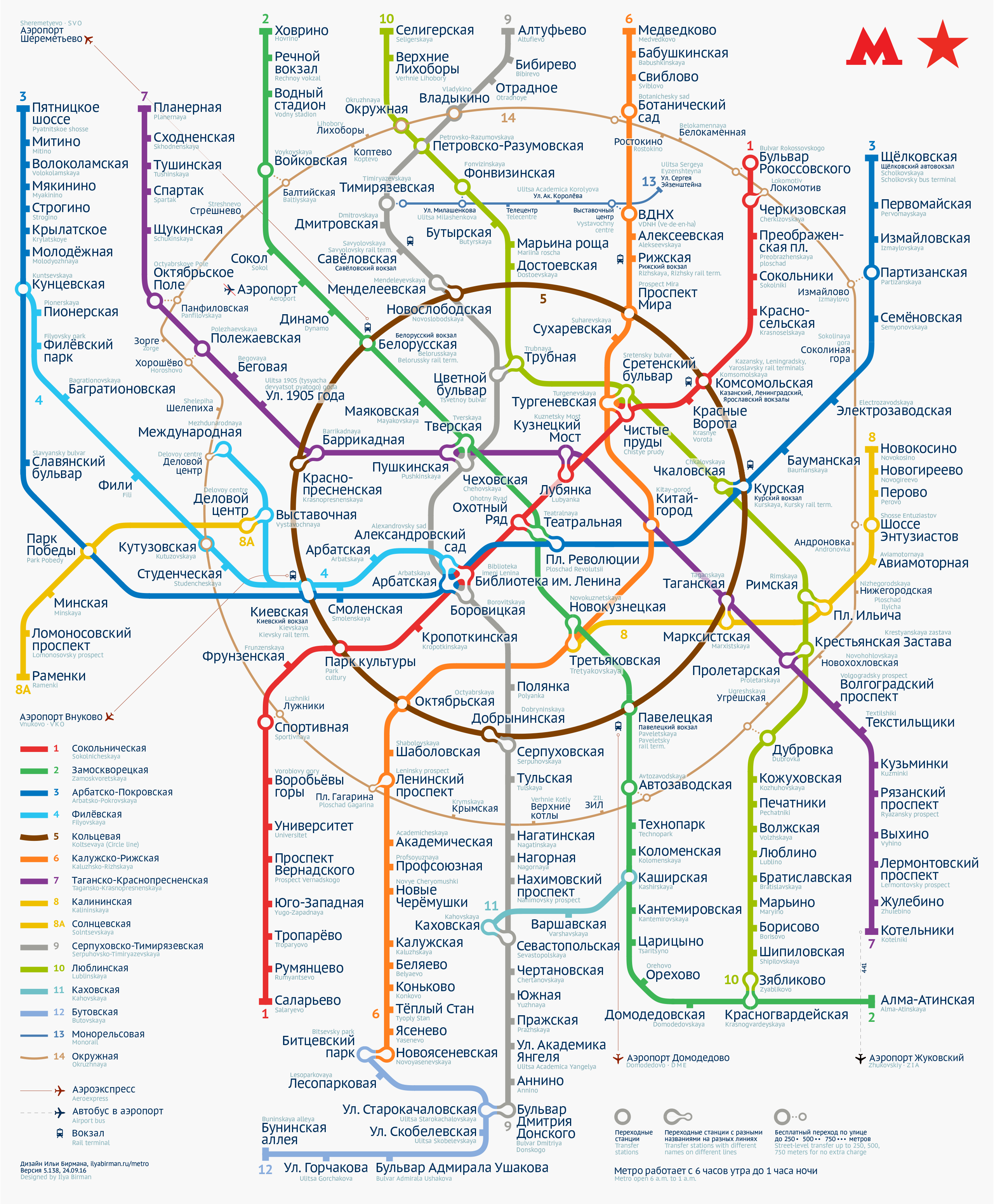 Схема линий Московского метро 2.0