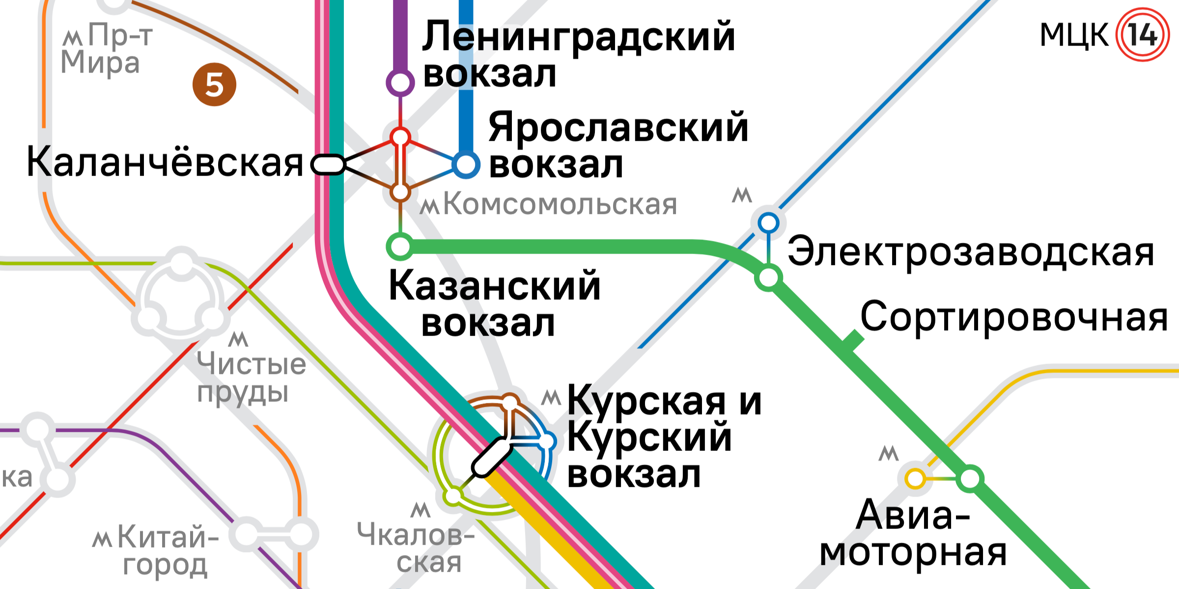 Официальная схема московских пригородных электричек ЦППК